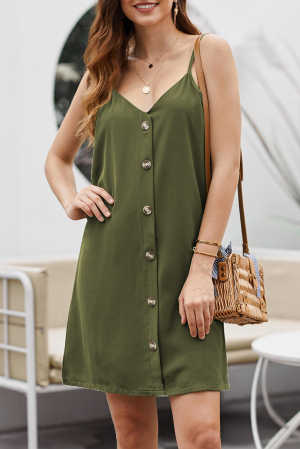 Green Buttoned Slip Dress 1798f