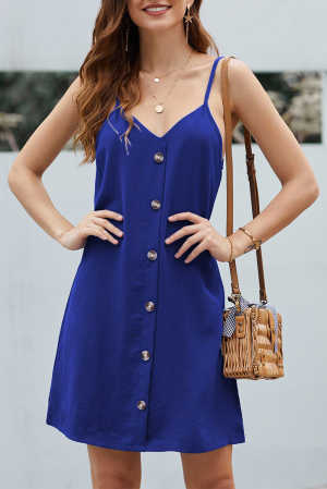 Blue Buttoned Slip Dress 71ac8