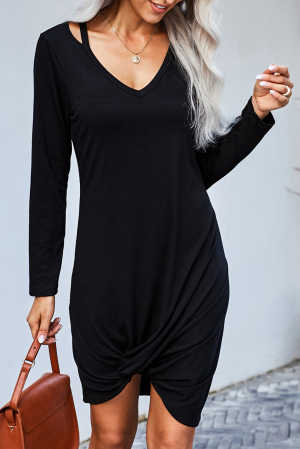 Black Jersey Twist T-shirt Dress bc54b