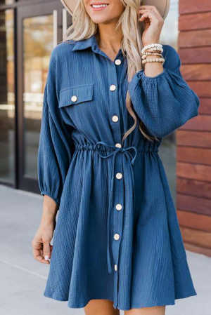 Blue Tunic Shirt Dress 90cb3