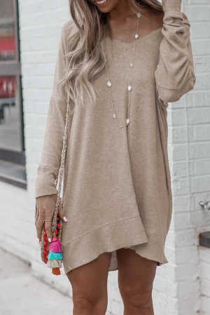 Taupe Long Sleeve Sweater Dress 0cf50